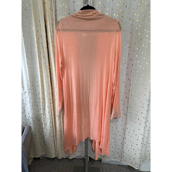 Soft Surroundings Peach Open Front Lightweight Jersey Robe Duster Cardigan XL - Picture 3 of 7